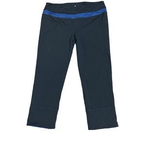 PrAna Womens Black Blue Cropped Athleisure Leggings Size Large
